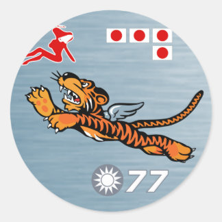 Flying Tigers WWII Nose Art Runder Aufkleber