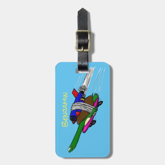 Flying Tortoise Gepäckanhänger (Vorderseite vertikal)