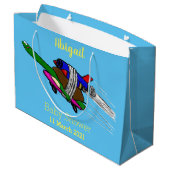 Flying Tortoise Große Geschenktüte (Rückseite Schrägansicht)
