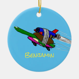 Flying Tortoise Keramik Ornament