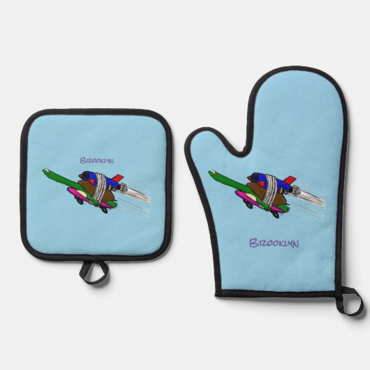 Flying Tortoise Ofenhandschuh & Topflappen-Set (Vorderseite)