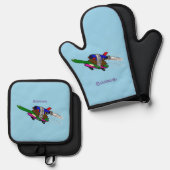 Flying Tortoise Ofenhandschuh & Topflappen-Set (Vorderseite/Rückseite)