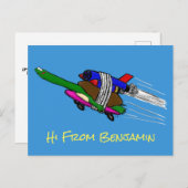 Flying Tortoise Postkarte (Vorne/Hinten)