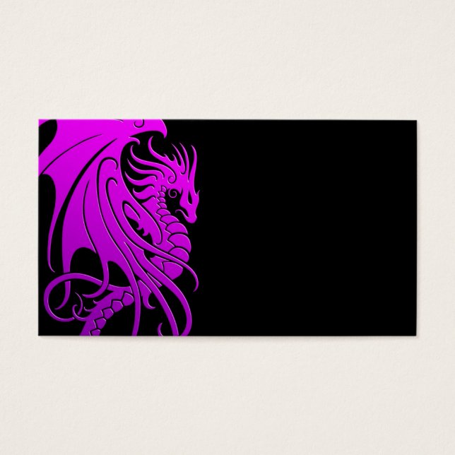 Flying Tribal Dragon - lila auf schwarz (Vorderseite)