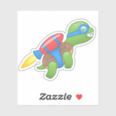Flying Turtle mit einem Red Jetpack Aufkleber (Blatt)