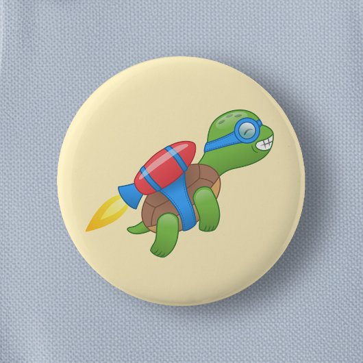 Flying Turtle mit einem Red Jetpack Gelb Button