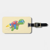 Flying Turtle mit einem Red Jetpack Gelb Gepäckanhänger (Vorderseite horizontal)
