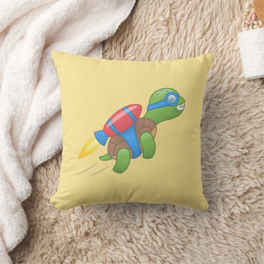 Flying Turtle mit einem Red Jetpack Kissen (Decke)