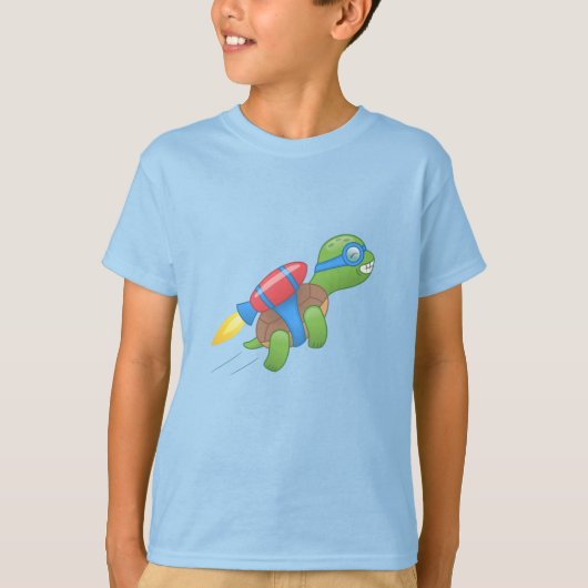 Flying Turtle mit einem Red Jetpack T-Shirt (Vorderseite)