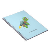 Flying Turtle mit Jetpack Blue Notizblock (Rechte Seite)