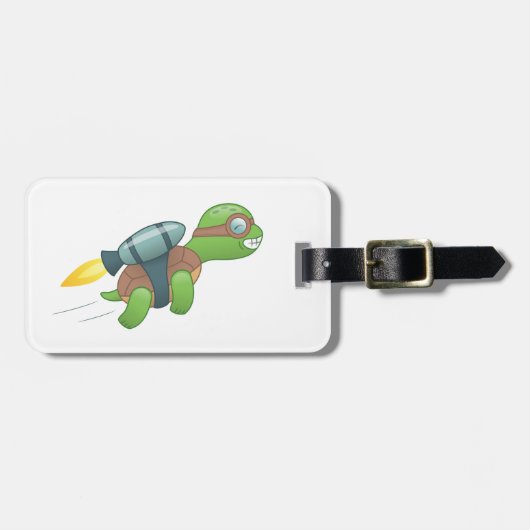Flying Turtle mit Jetpack Gepäckanhänger (Vorderseite horizontal)