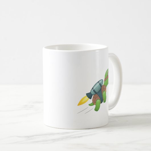 Flying Turtle mit Jetpack Kaffeetasse (VorderseiteRechts)