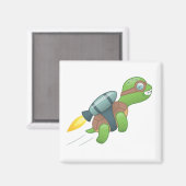 Flying Turtle mit Jetpack Magnet (Vorderseite/Rückseite)