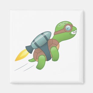 Flying Turtle mit Jetpack Magnet