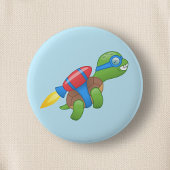 Flying Turtle mit Red Jetpack Blue Button