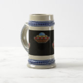 Flying ufo in schwarz bierglas (Vorderseite Links)