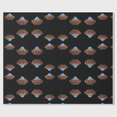 Flying ufo in schwarz geschenkpapier (Flach)