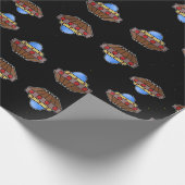 Flying ufo in schwarz geschenkpapier (Ecke)