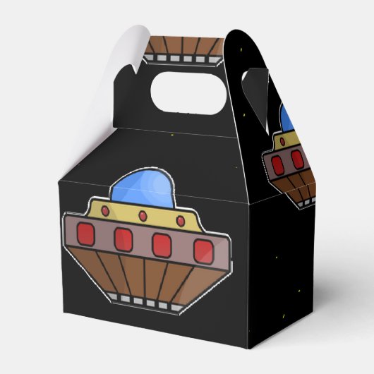 Flying ufo in schwarz geschenkschachtel (Vorderseite)