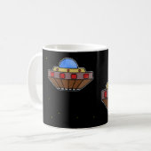 Flying ufo in schwarz kaffeetasse (Vorderseite Links)
