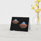 Flying ufo in schwarz karte (Gelbe Blume)