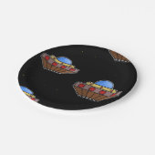 Flying ufo in schwarz pappteller (Schrägansicht)