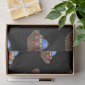 Flying ufo in schwarz seidenpapier (Geschenk)