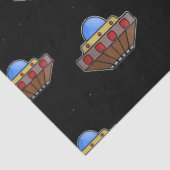 Flying ufo in schwarz seidenpapier (Detail)