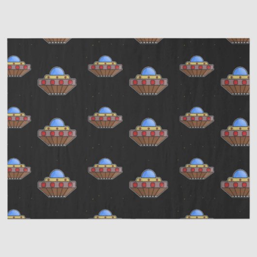 Flying ufo in schwarz seidenpapier (Vorderseite)