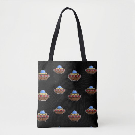 Flying ufo in schwarz tasche (Vorderseite)