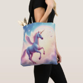 Flying Unicorn Bright Rainbow Clouds Illustration  Tasche (Von Nahem)