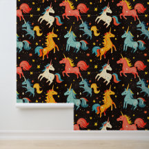 Flying Unicorn Pony Chalk Zeichnend Muster