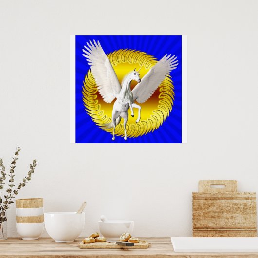 fLYING UNICORN Poster (Küche)
