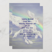 Flying Unicorn Rainbow-Party Einladung (Vorne/Hinten)