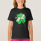 Flying Unicorn St Patricks Day Irish Kleeblatt T-Shirt (Vorderseite)