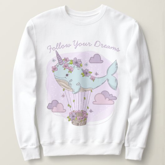Flying Unicorn Whale Sweatshirt (Design vorne)