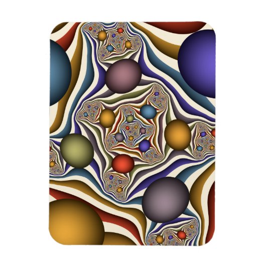 Flying Up Colorful Modern Abstract Fractal Art Magnet (Vertikal)