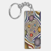 Flying Up, Colorful Modern Abstract Fractal Art Schlüsselanhänger (Vorderseite links)