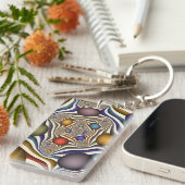 Flying Up, Colorful Modern Abstract Fractal Art Schlüsselanhänger (Vorderseite rechts)