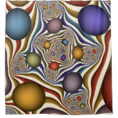 Flying Up, farbenfrohe, moderne, Abstrakte Fraktal Duschvorhang (Vorderseite)