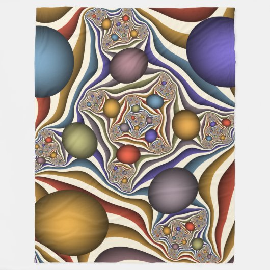 Flying Up, farbenfrohe, moderne, Abstrakte Fraktal Fleecedecke (Vorderseite)