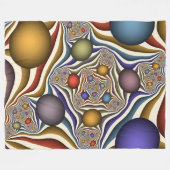 Flying Up, farbenfrohe, moderne, Abstrakte Fraktal Fleecedecke (Vorderseite (Horizontal))
