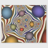 Flying Up, farbenfrohe, moderne, Abstrakte Fraktal Geschenkpapier (Flach)