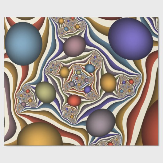 Flying Up, farbenfrohe, moderne, Abstrakte Fraktal Geschenkpapier (Flach)