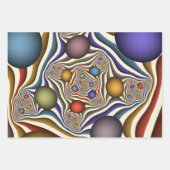 Flying Up, farbenfrohe, moderne, Abstrakte Fraktal Geschenkpapier Set (Vorderseite 2)