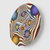 Flying Up, farbenfrohe, moderne, Abstrakte Fraktal Große Wanduhr (Winkel)