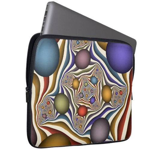 Flying Up, farbenfrohe, moderne, Abstrakte Fraktal Laptopschutzhülle (Vorne Rechts)