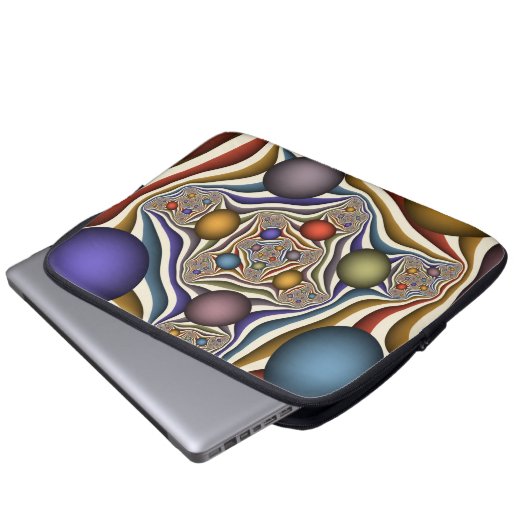 Flying Up, farbenfrohe, moderne, Abstrakte Fraktal Laptopschutzhülle (Vorne Knopf)