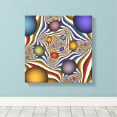 Flying Up, farbenfrohe, moderne, Abstrakte Fraktal Leinwanddruck (Insitu (Holzboden))