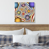 Flying Up, farbenfrohe, moderne, Abstrakte Fraktal Leinwanddruck (Insitu (Schlafzimmer))